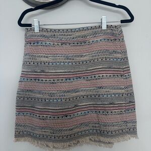 LOFT Pink and Blue Striped Mini Skirt